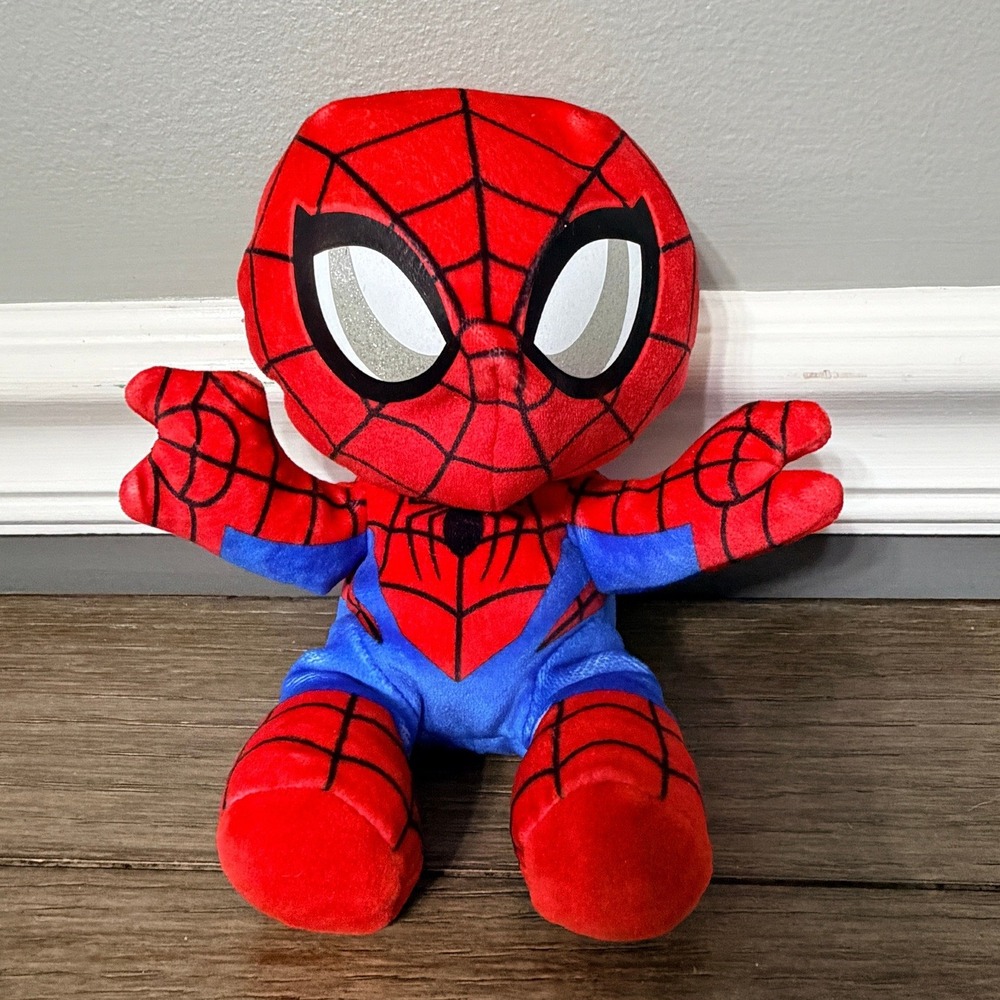 Ty Marvel Spider-Man Plush Beanie Baby Red Blue Superhero Soft Toy Collectible